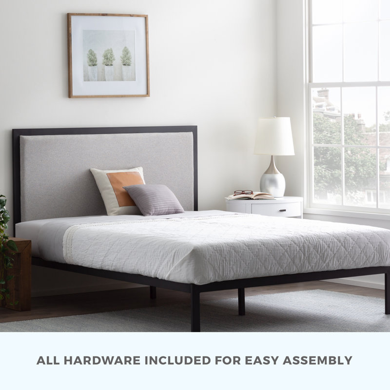 Zipcode Design™ Aquavia Metal Platform Bed Frame with Upholstered